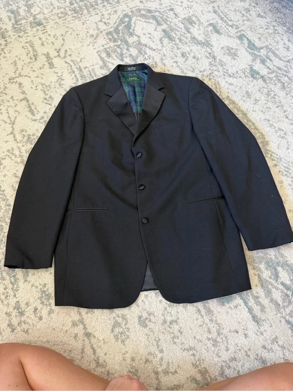 Ralph Lauren Lauren Men’s 42L Black Wool Blazer Sport Coat